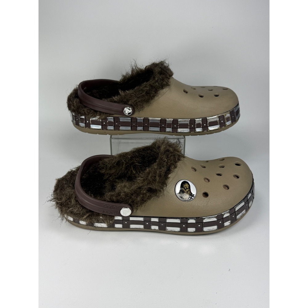 Crocs Mens 8 Star Wars Chewbacca Fuzz Lined Clogs Brown Wookiee 202353